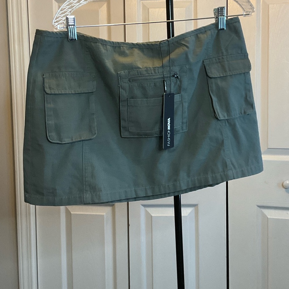 Fashion Nova Olive Mini Skirt